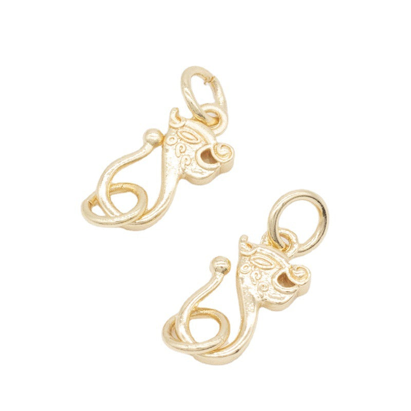 2 connecteurs de fermoirs à boucle à crochet Dragon S Clasp 14K GF