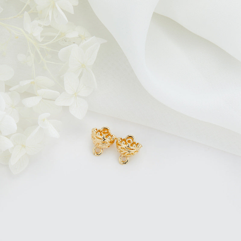 10 doppelt geschlungene hohle Glöckchen-Charm-Verbindungsstücke aus 14-karätigem GF