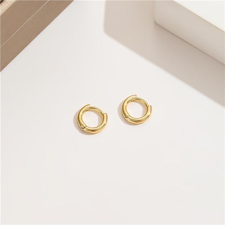 4 boucles d'oreilles créoles unies 14K GF