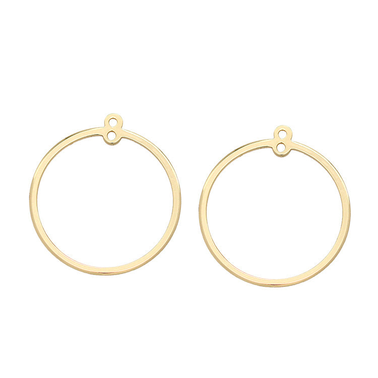 20 doppelt geschlungene runde Kreis-Charm-Anhänger aus 14 Karat GF