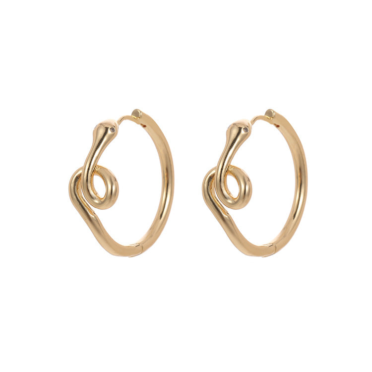4 boucles d'oreilles serpent rectangle cercle coeur cerceau strass embelli 14K GF boucle d'oreille
