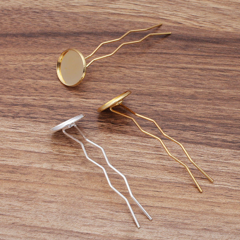 20 schlichte Kante, Lünette, Tasse, gebrochene Linie, Haargabel, Kurve, Haarnadel, 18 kg, 20 mm, runde Cabochon-Rohling-Basis, Edelstein-Stück-Fassung