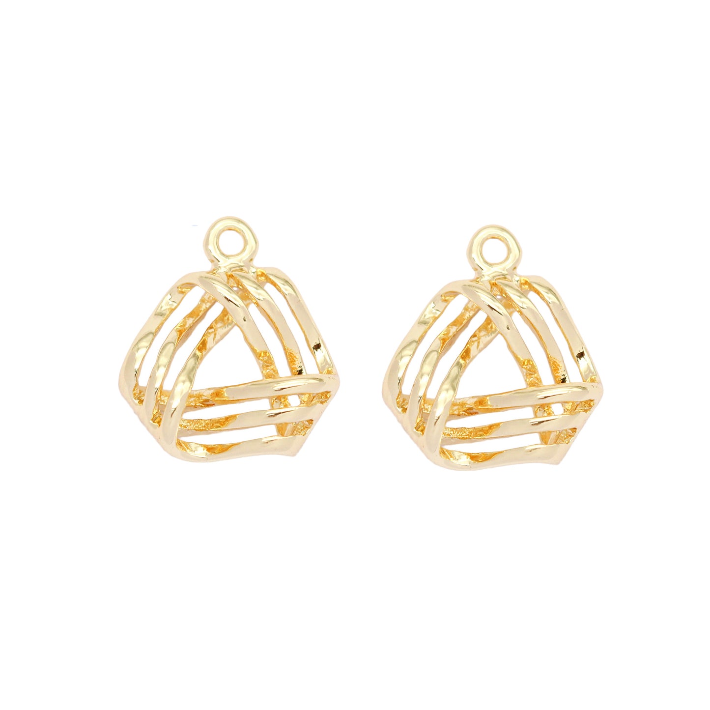 2 Dreieck-Kreis-Charm-Anhänger 14K GF