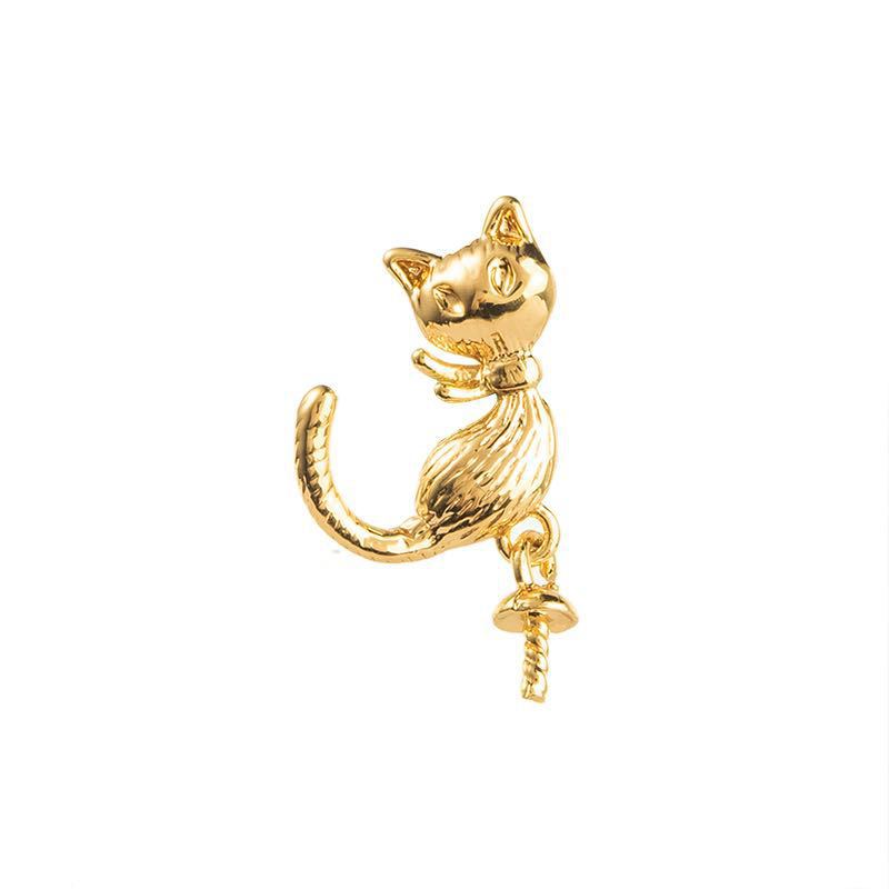20 Katzen-Ohrstecker, 14 K GF, halbgebohrte Perlen, blanko