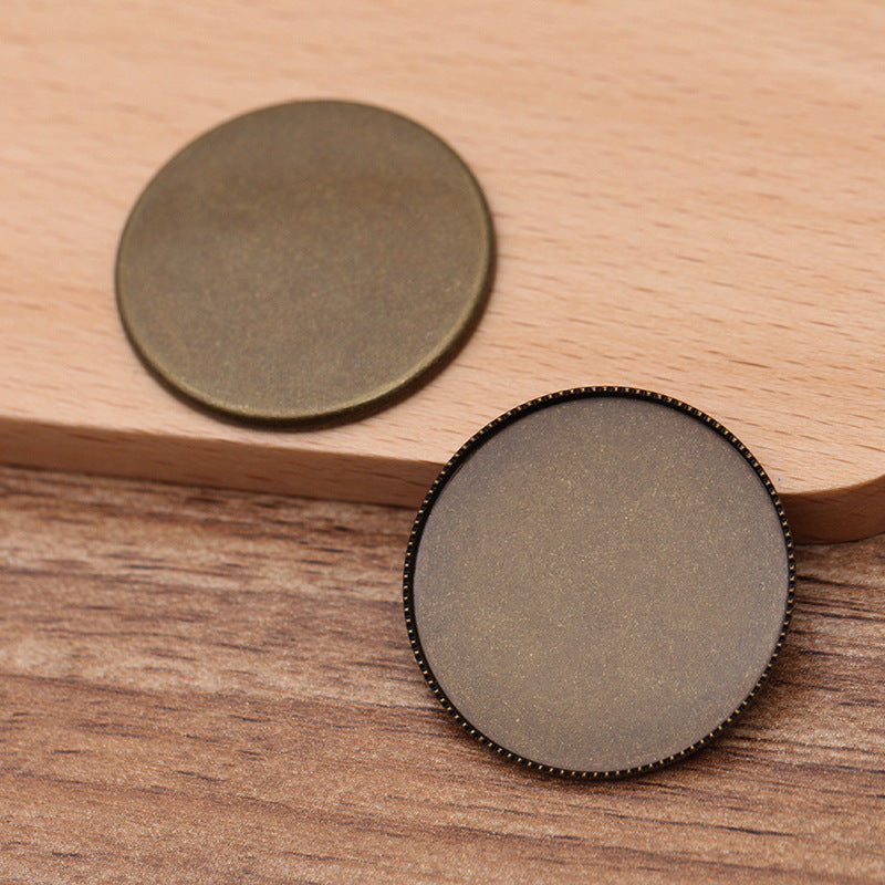 100 Serrated Edge Bezel Cup Charm Flat Back Settings Antique Bronze 8mm - 30mm Round Cabochon Rhinestone Zircon Gemstone Blank Base
