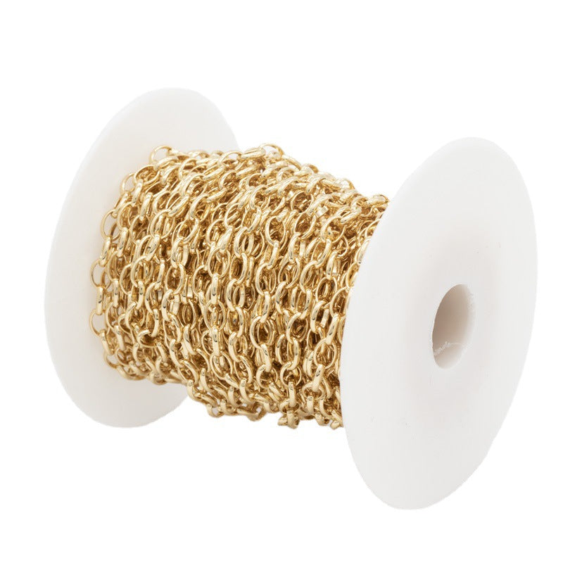 2 Meter glänzende dünne O-Link-Kabelkette aus 14-karätigem GF