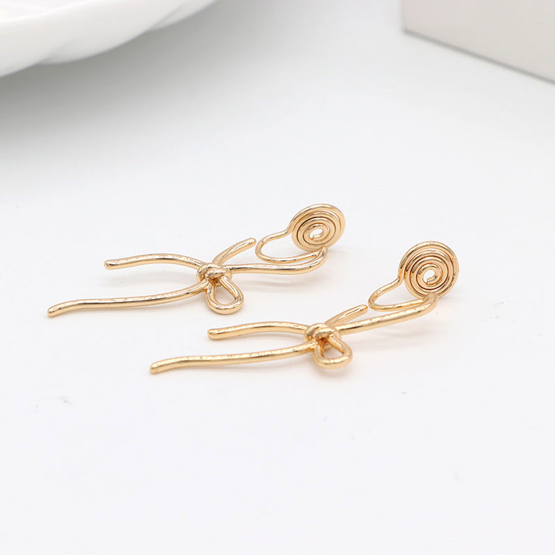 4 Spiral Ear Clips No Piercing Earring Rhinestone Embellished 14K GF Earing