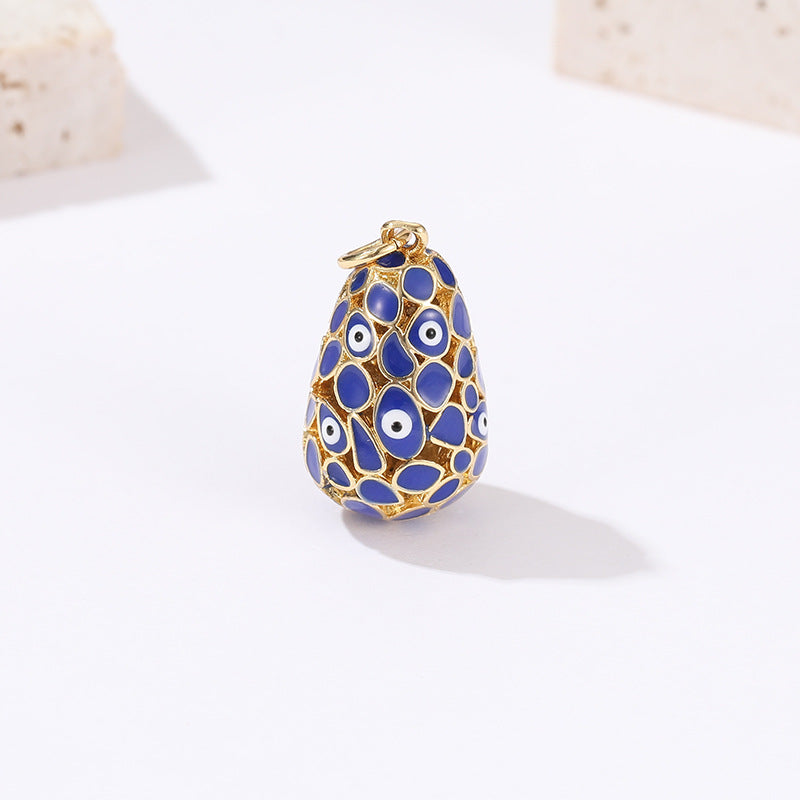 2 Evil Eye Waterdrop Charm Pendentif Émail Epoxy 14K GF