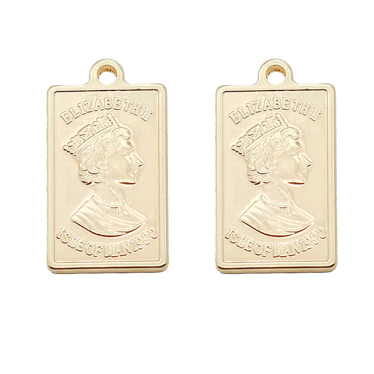 20 pendentif à breloque rectangulaire la reine 14K GF