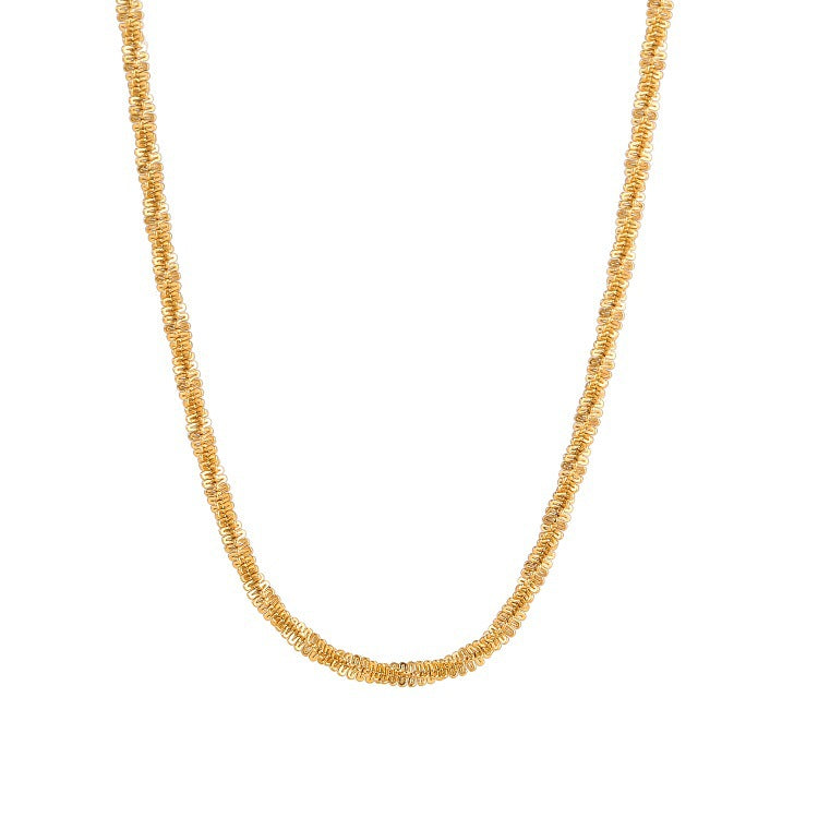 2 Rounded Snake Chain Necklace 14K GF Choker with Extender