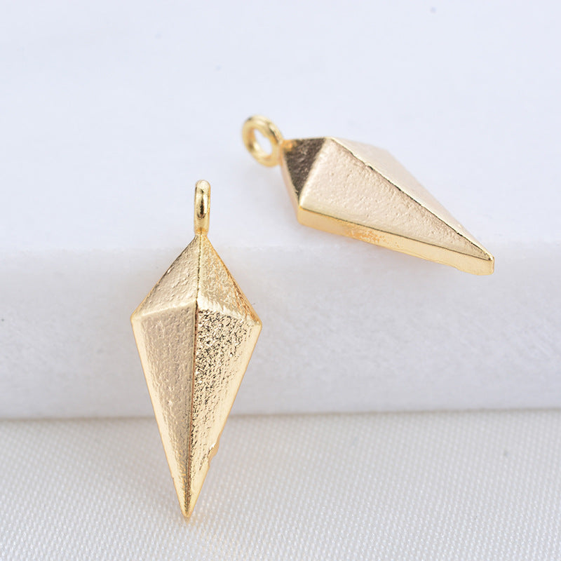 20 mattierte Diamant-Pfeilspitzen-Charm-Anhänger aus 14 Karat GF