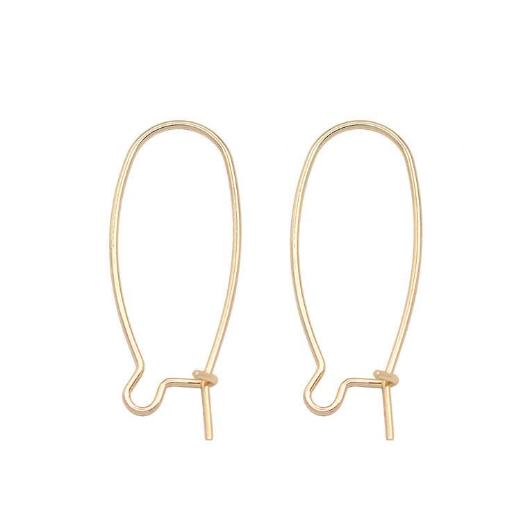 4 boucles d'oreilles à crochet ovale uni 14K GF Earing