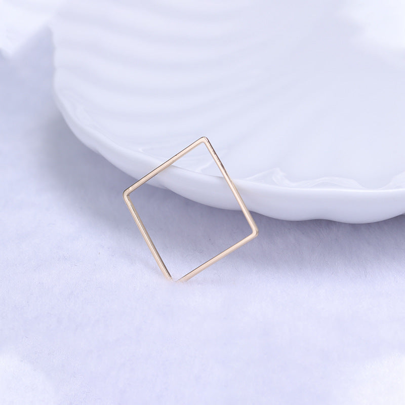 2 Plain Square Circle Charm Pendant 14K GF 25x25mm