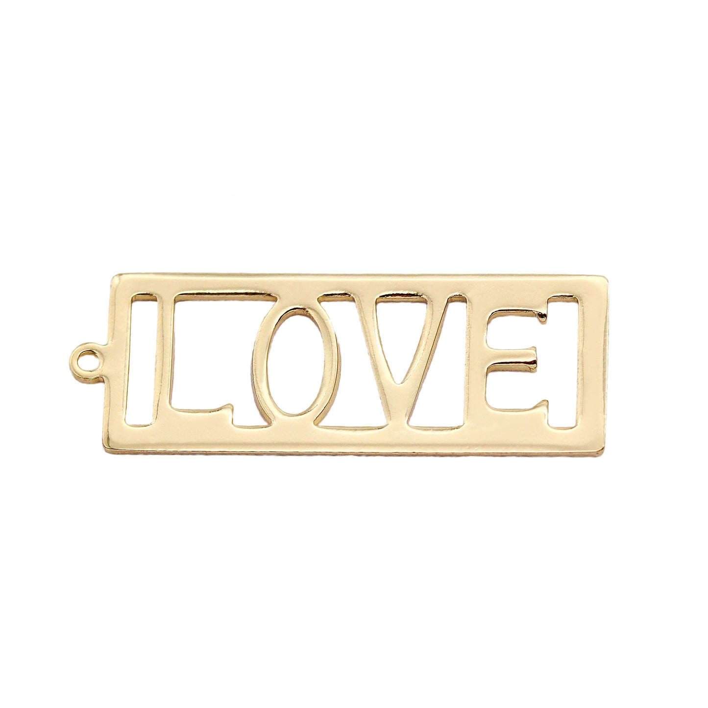 10 pendentifs à breloques rectangulaires en forme de pièce d'amour 14K GF