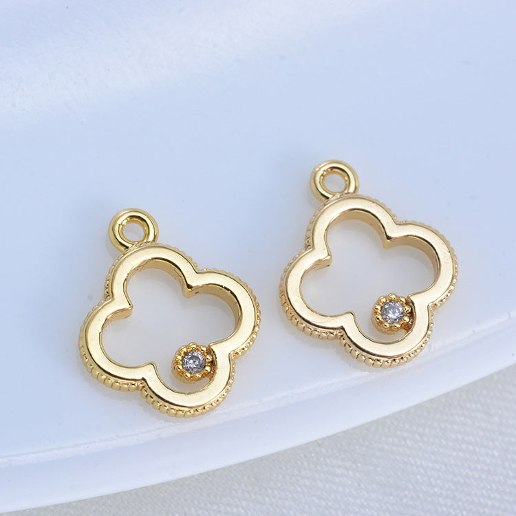 20 pendentif à breloque cercle floral orné de strass 14K GF