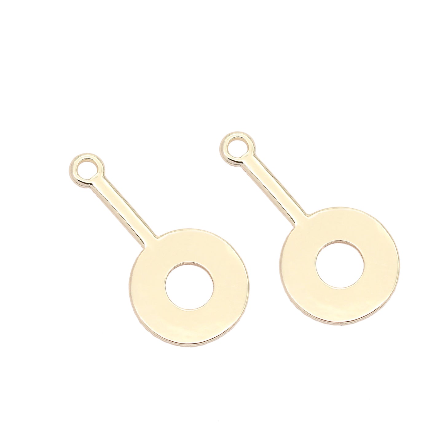 10 pendentif à breloque miroir à main rond, Base vierge, cabochon, réglage de pièce en pierre précieuse 14K GF