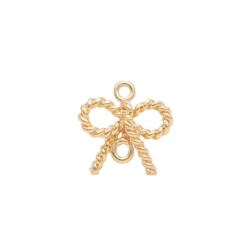 2 connecteurs de charme Bowknot à double boucle 14K GF