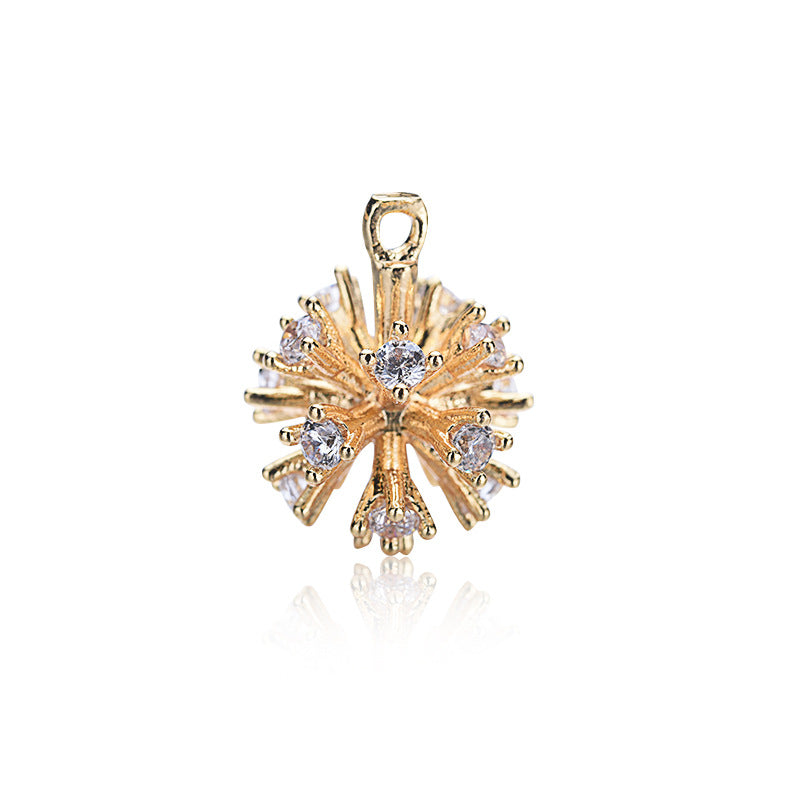 20 pendentif à breloque boule florale strass embelli 14K GF