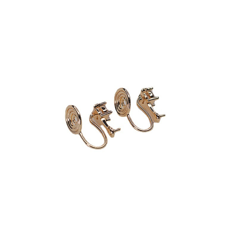 4 clips d’oreille en spirale sans piercing boucle d’oreille strass embelli 14K GF boucle d’oreille demi-percée perle perle vierge