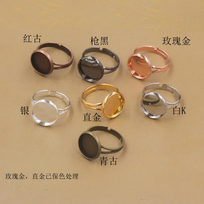 40 anneau de cercle ouvrable de tasse de lunette de bord uni 18KGP 10mm 12mm 14mm 16mm 18mm 20mm cabochon rond Base vierge réglage de pierres précieuses