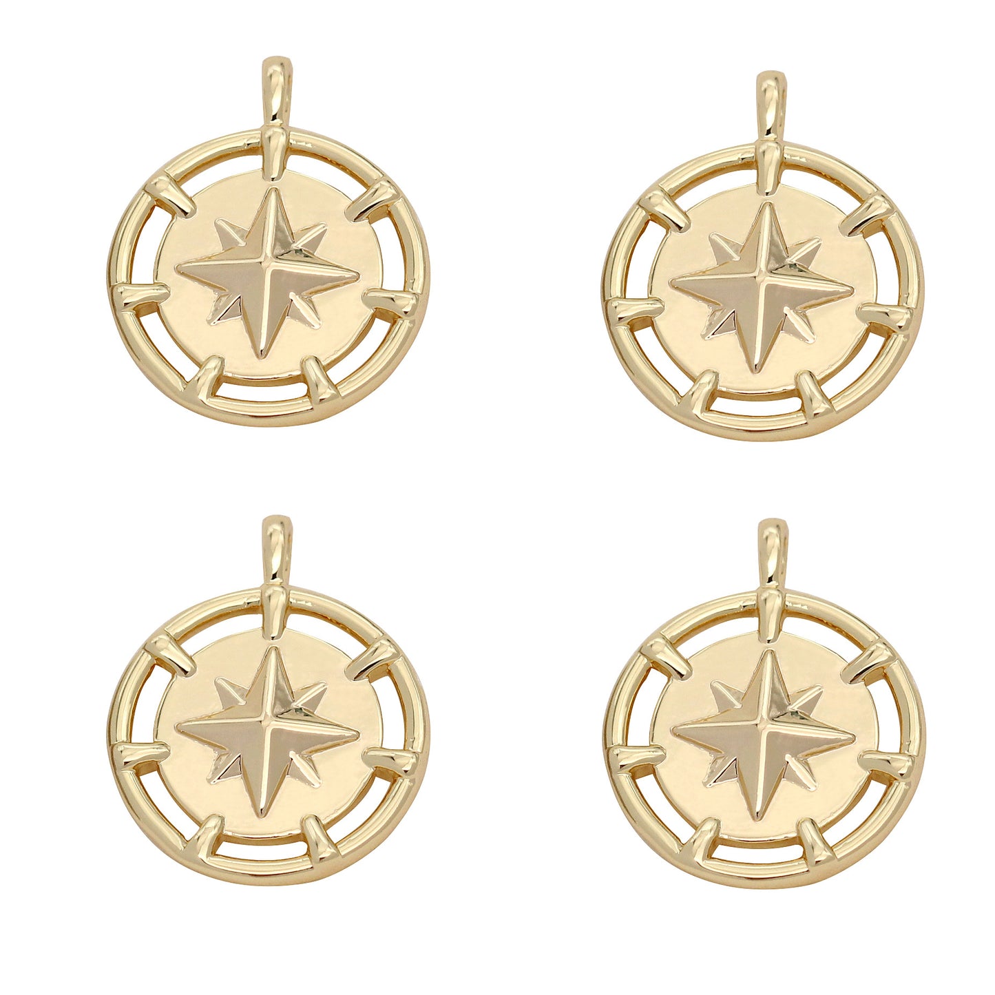 Pendentif à breloque pièce de monnaie 10 étoiles 14K GF