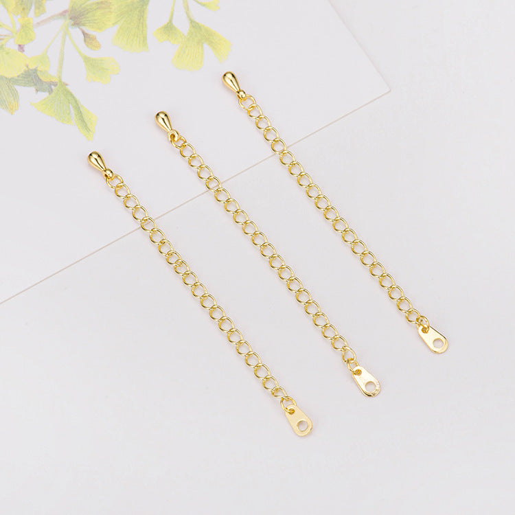 10 3" verlängerte Ketten 14K GF Oval Link Extension Chain mit Drop Tail für Armband & Halskette