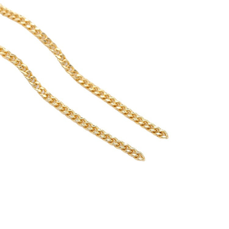2 Meter flache, gebogene Gliederkabelkette aus 14K GF