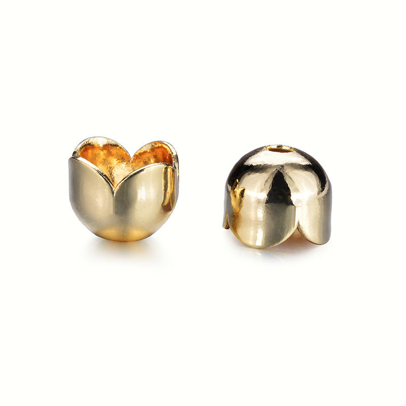 100 tasse de capuchon de perles florales 14K GF, entretoise de perles de charme
