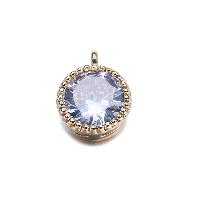 20 pendentifs à breloques en pierre ronde ornés de strass 14K GF