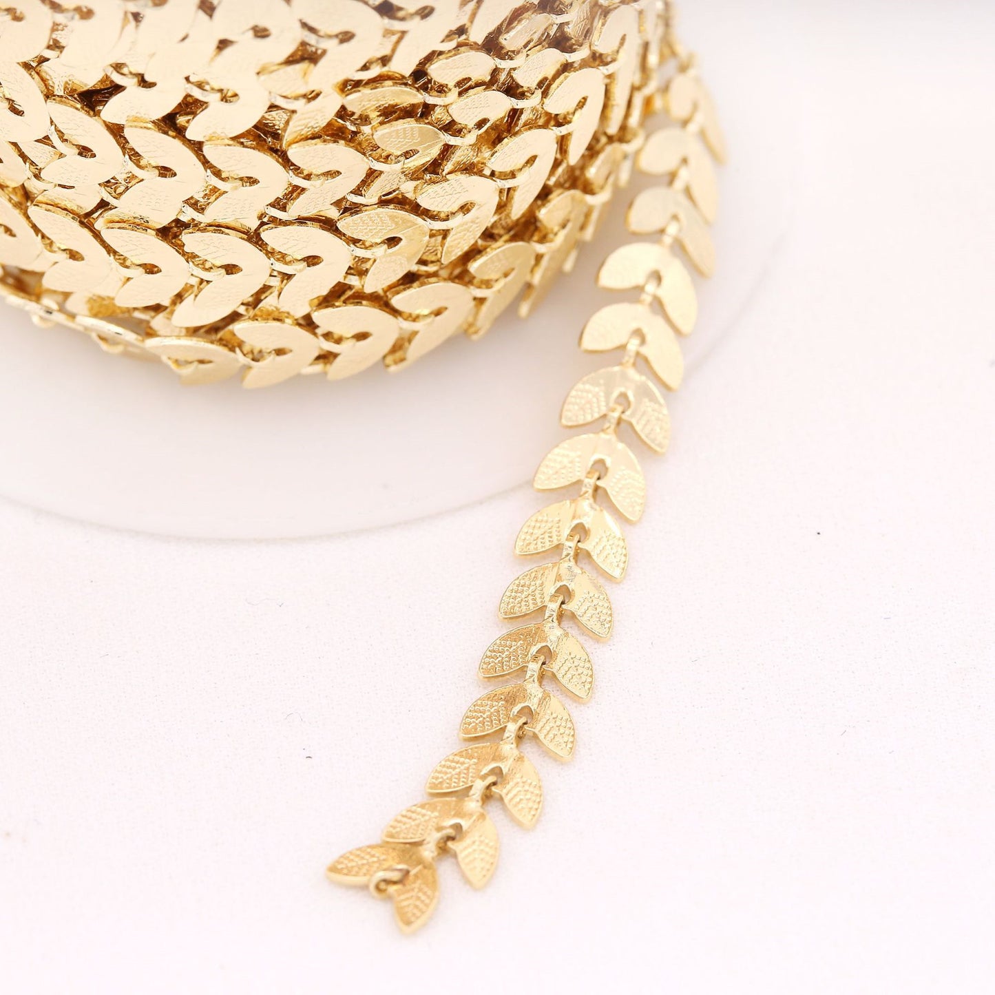 2 Meter Blattgliederkette 14K GF