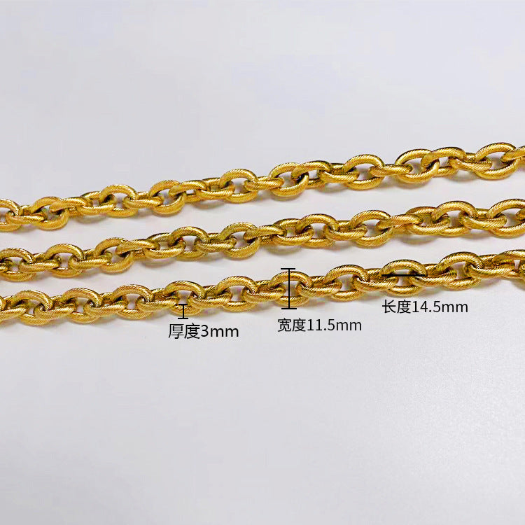 Chaîne de câbles à maillons plats et incurvés de 2 mètres, 14K GF