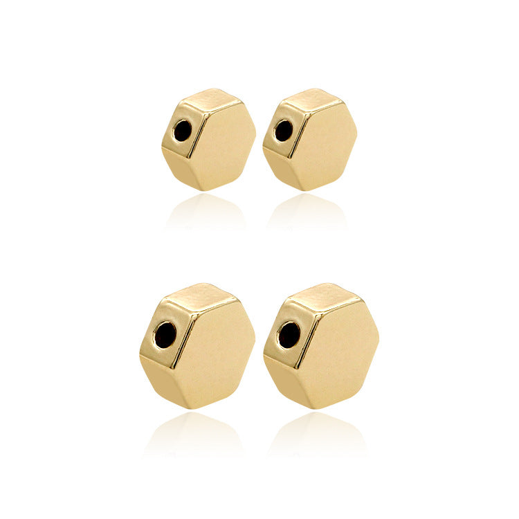10 Sechseck-Perlenstück 14K GF Kupfer Charm Bead Spacer
