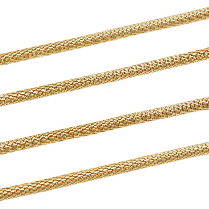 Chaîne de câbles à maillons ronds creux de 2 mètres, 14K GF