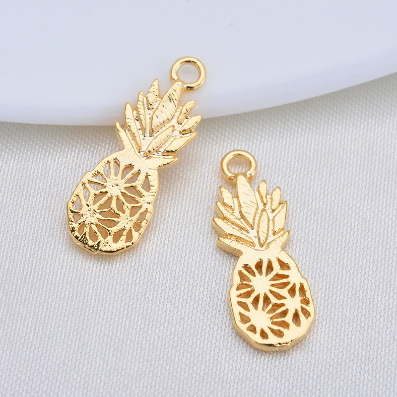 20 pendentif à breloque en forme d'ananas creux 14K GF