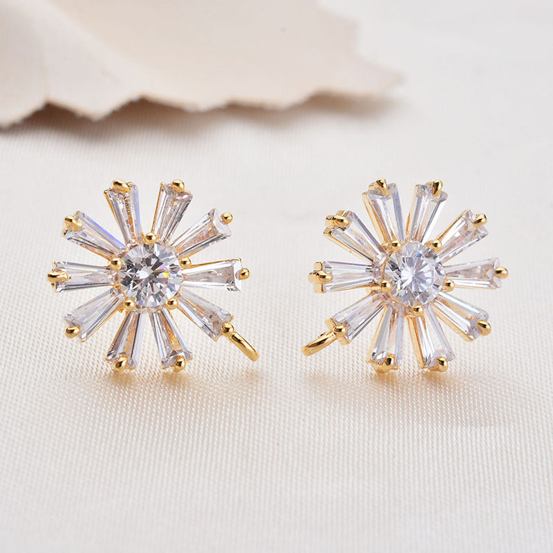 20 boucles d'oreilles florales marguerite avec boucle 14K GF boucle d'oreille ornée de strass