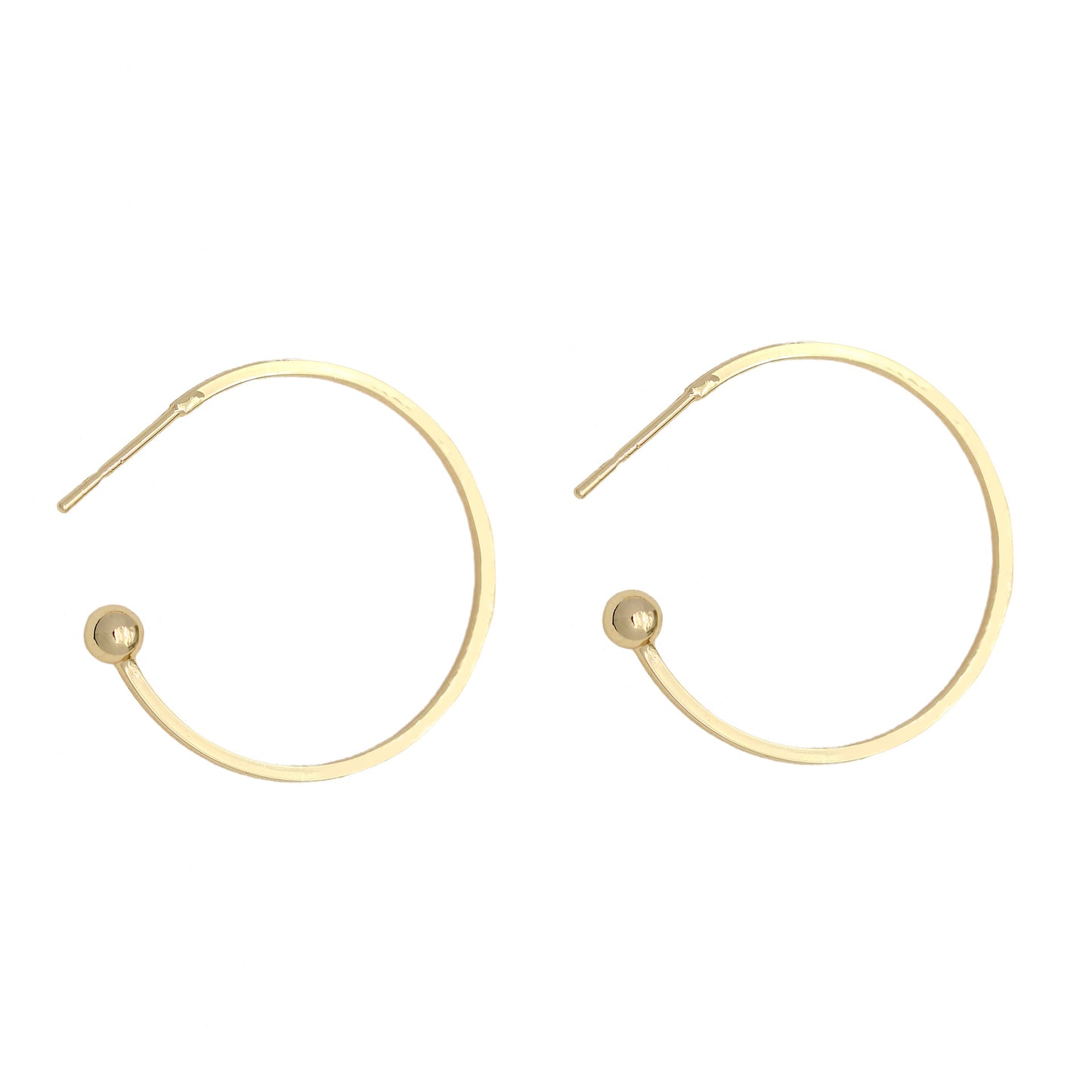 10 boucles d'oreilles à tige épaisses en demi-cercle brillant 14K GF Earing