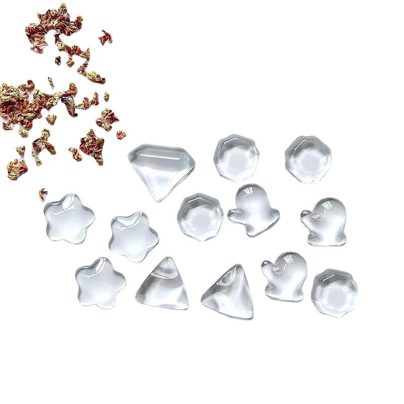 Bulk 100 Diamond Plum Glove Octagon Triangle Boot Bear Butterfly Pentagon Clear Dome Transparent Glass Cabochon Flat Back Magnify Inserts