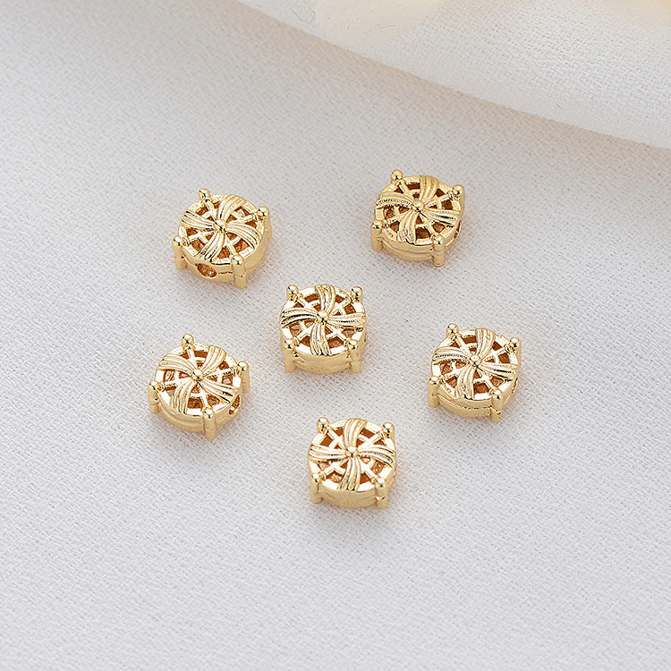 10 Roundelle Bead Charm 14K GF Charm Beadwork Spacer