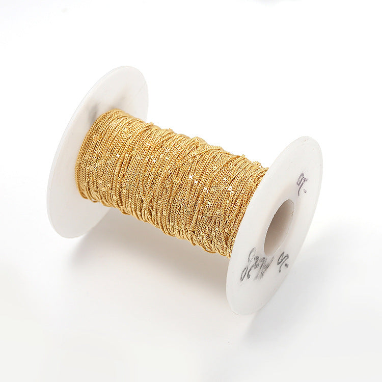Chaîne de câbles à maillons plats et incurvés de 2 mètres, 14K GF