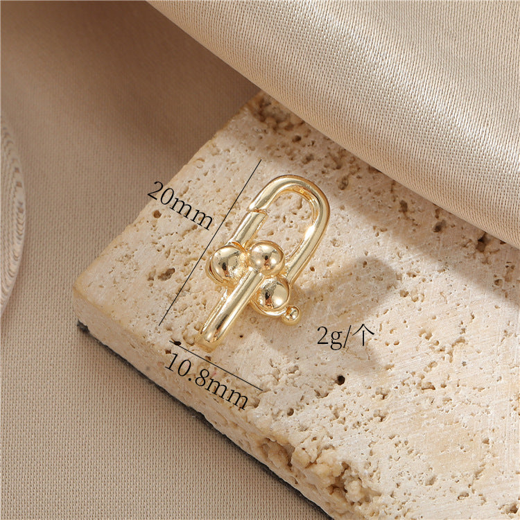 2 porte-clés oblongs en forme de cercle de cœur, fermoir mousqueton 14K GF