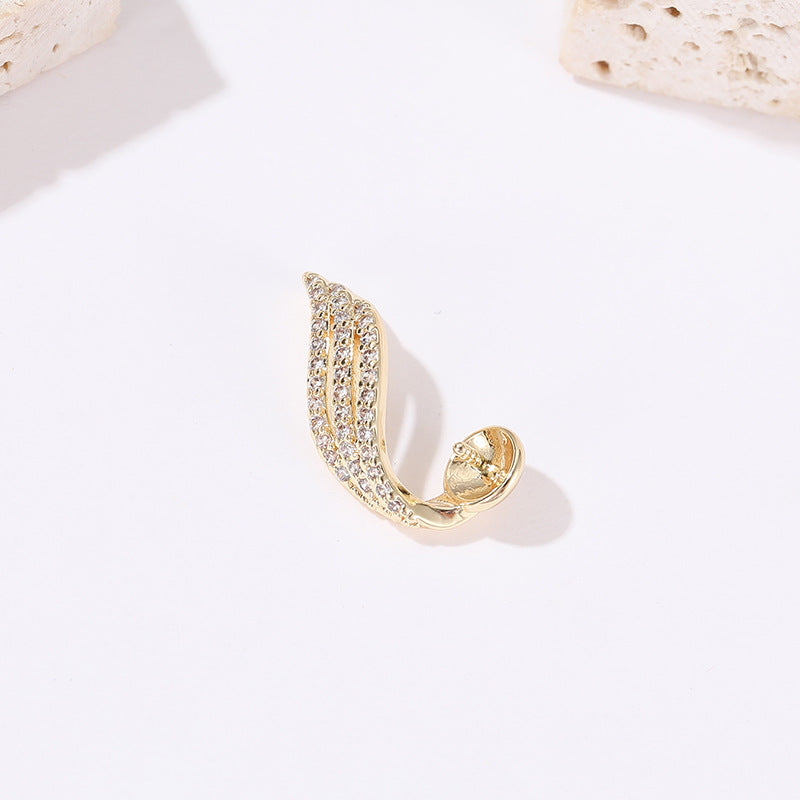 2-Sterne-Rechteck-Stern-Feder-Charm-Anhänger mit Strass verziert, 14K GF, halbgebohrte Perle, Rohling