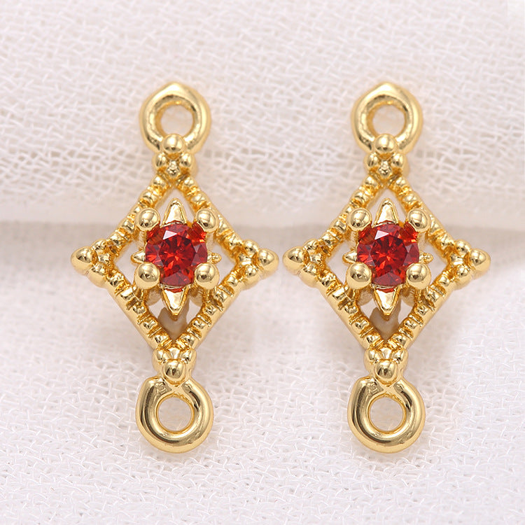 10 doppelt geschlungene Stern-Charm-Verbindungsstücke mit Strassverzierung aus 14-karätigem GF