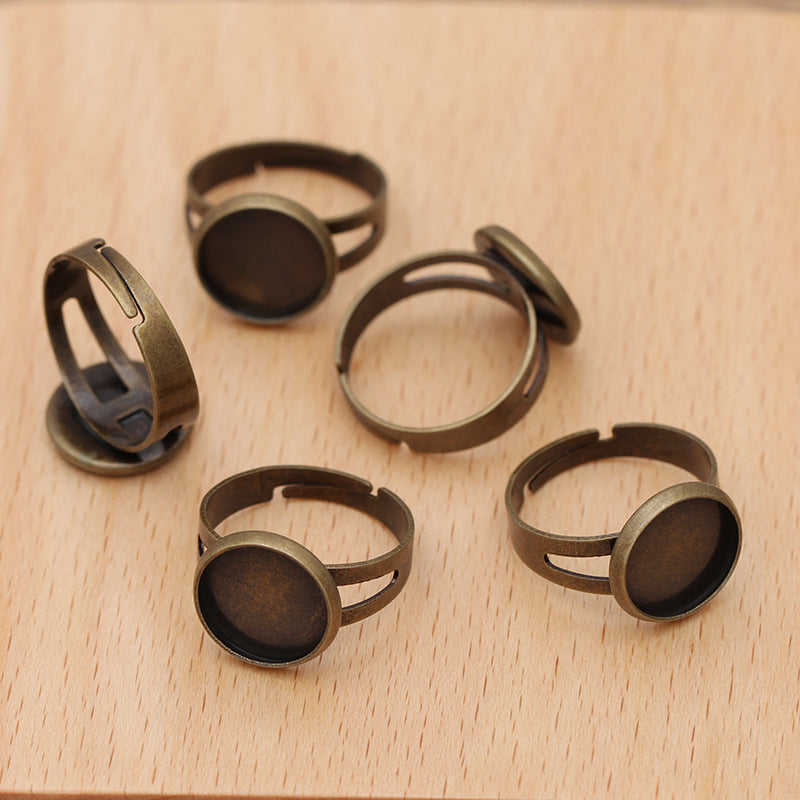 200 Round Bezel Cup Openable Circle Ring 18KGP 12mm Cabochon Blank Base Gemstone Setting