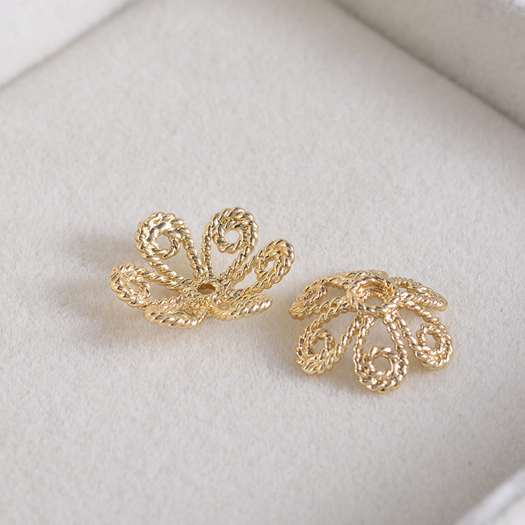 20 capuchons de perles florales, tasse 14K GF, entretoise de perles de charme