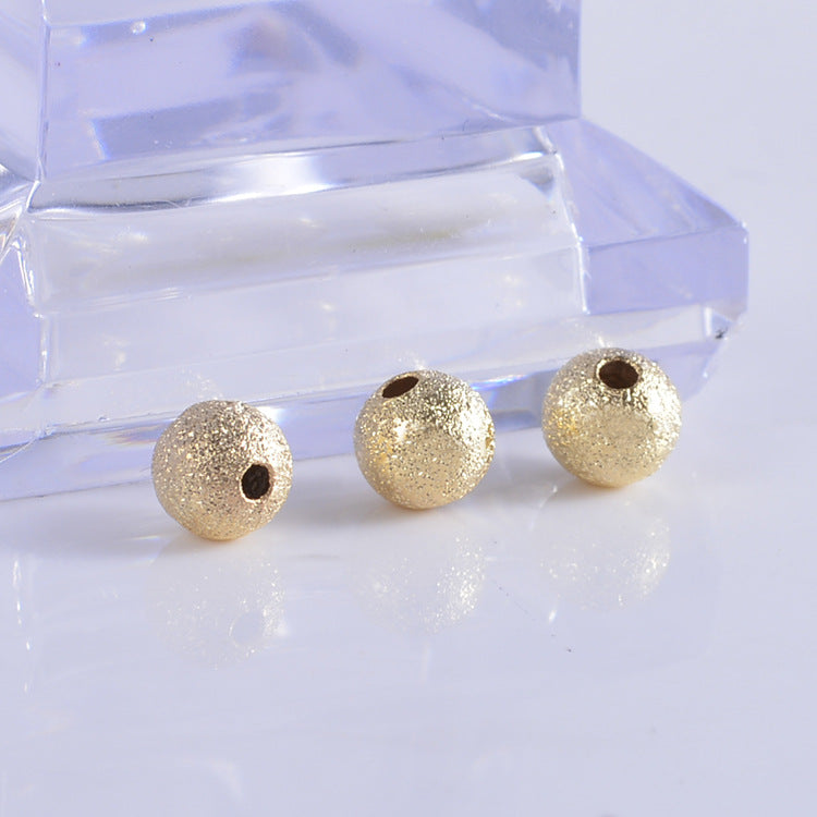 100 Charme de perles rondes givrées 14K GF Entretoise de perles