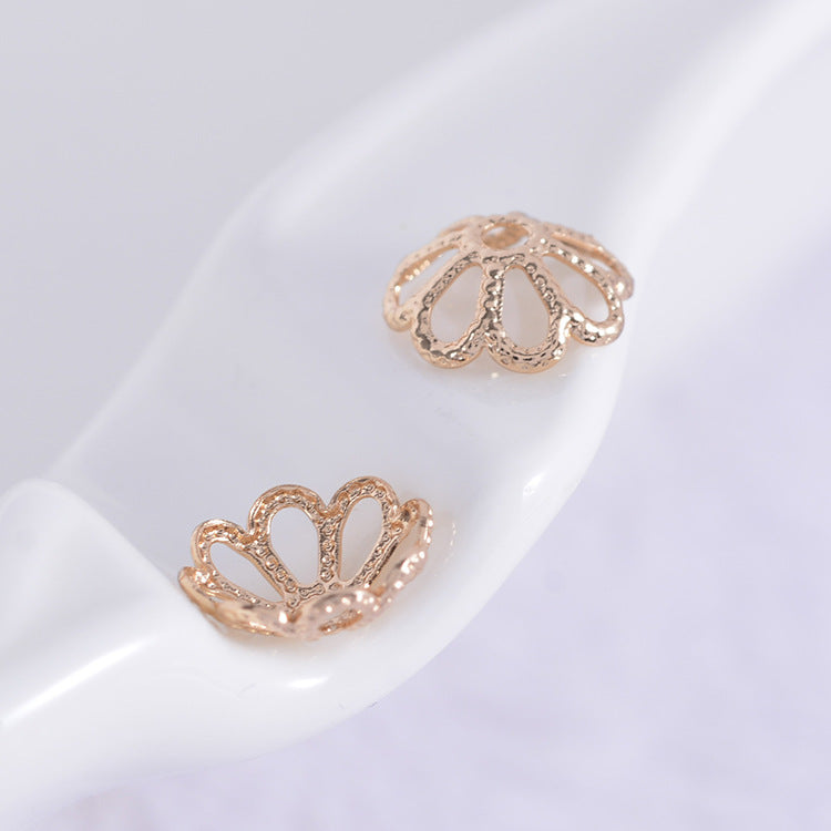 100 tasse de capuchon de perles florales 14K GF, entretoise de perles de charme