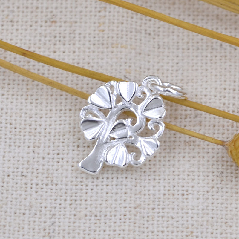 Sterling Silver Tree Charm Pendant S925 Finding