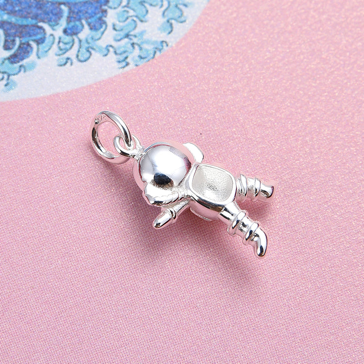 Sterling Silver Astronaut Charm Pendant S925 Finding
