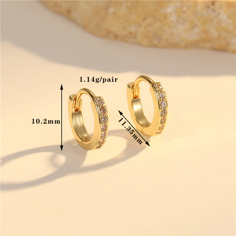 Boucles d'oreilles créoles à grille 4 étoiles ornées de strass 14K GF
