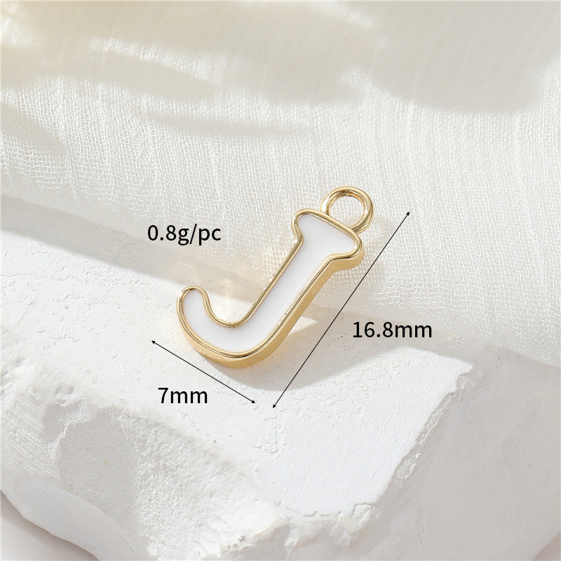 2 Emaille-Epoxidharz-Anfangsbuchstaben AZ-Charm-Anhänger 14K GF